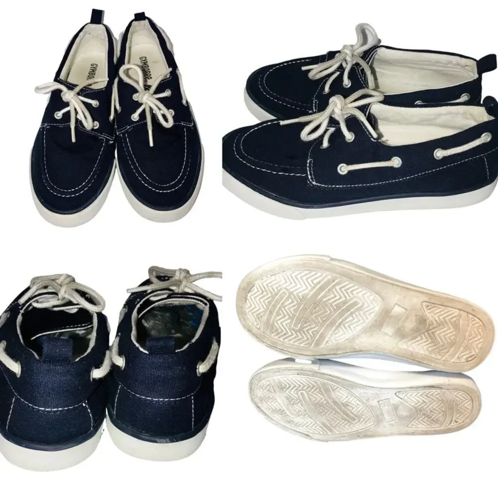 Gymboree Little Boys Navy Blue Canvas Boat Shoes Size 2